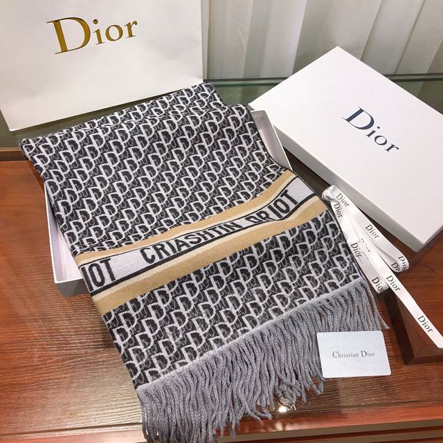 Dior女圍巾 高端面料 迪奧羊絨混紡長圍巾  llwj6388